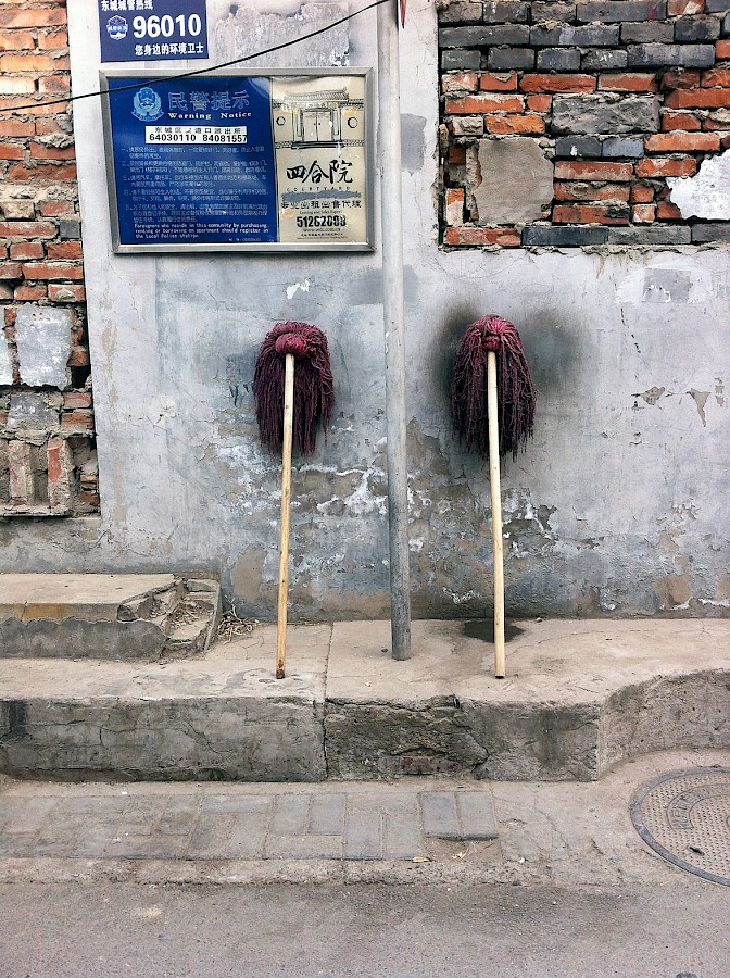 drying couple in one of the hutongs