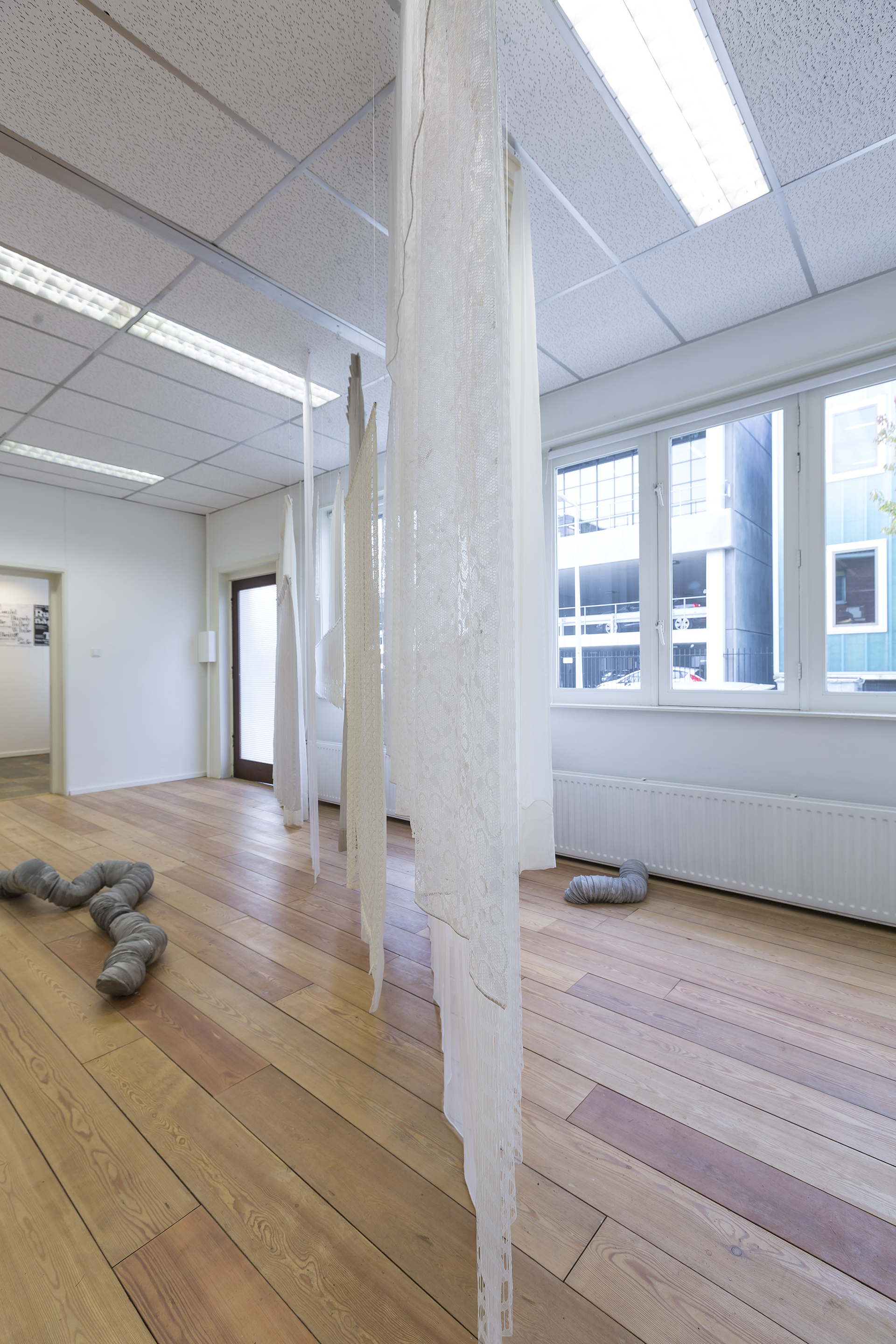 Overview. Straigh: C Markus 'Partition #2'. Right & left: S Bjarland 'Untitled (crawl)'