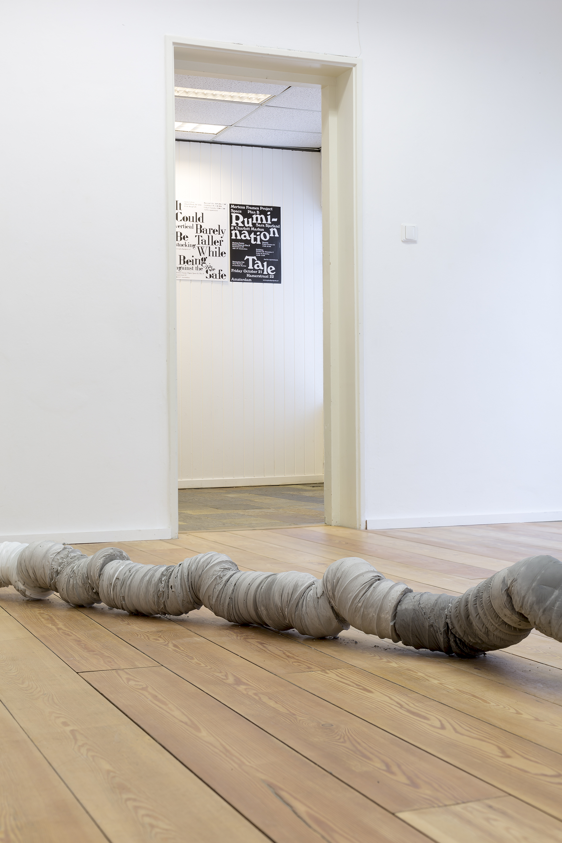 'Untitled (crawl)' by Sara Bjarland (in the background the poster made by Our Polite Society)