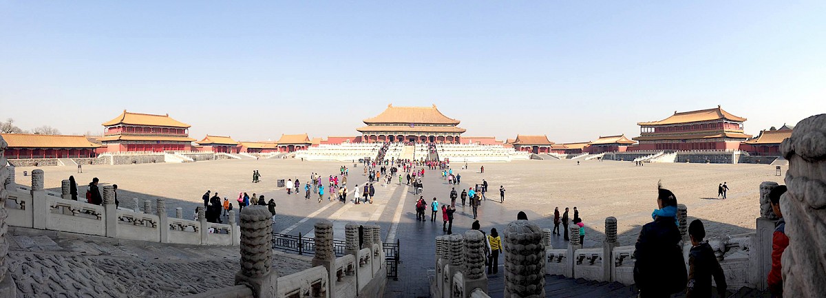 Panorama on a sunny day in the forbidden city